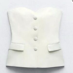 Zara white bustier top